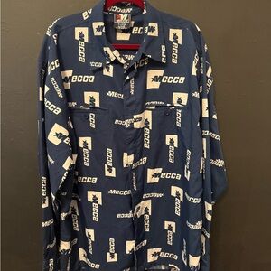 Mecca Blue and White Casual Button Down Shirt